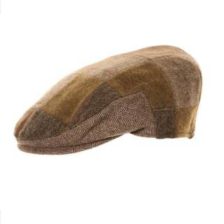 AE28-Pk 6 Brown mix patchwork flat cap Wholesale brown mix patchwork flat cap