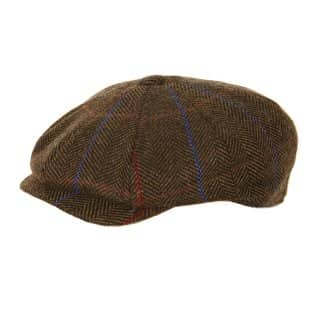AE36-Adults unisex tweed 8 panel cap Wholesale brown unisex tweed 8 panel cap