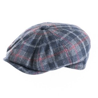 AE48 - Mens checked 8 panel cap Wholesale blue mens checked 8 panel cap
