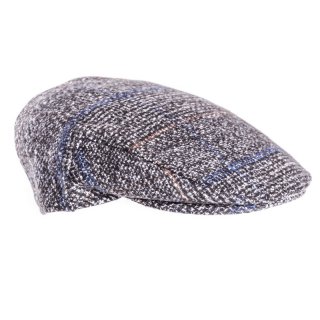 AE52-MENS TWEED FLAT CAP Mens flat cap in grey tweed from hat supplier SSP Hats