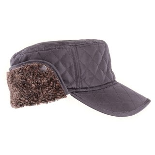 AE55-Mens quilted cap with fleece ear flaps Wholesale black mens quilted cap with fleece ear flaps