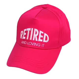 Wholesale baseball cap with novelty 'retired' slogan in green