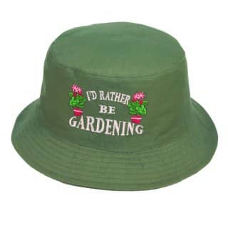 Wholesale baseball cap with novelty 'Gardening' slogan in green