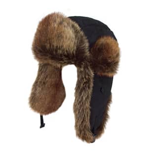 AW 105 - BLACK QUALITY FAUX FUR TRIM TRAPPER