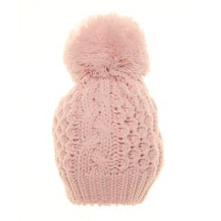 B269-Babies double lined bobble hat Wholesale pink babies double lined bobble hat