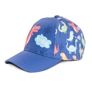 B308-Babies dino print baseball cap Wholesale babies dino print baseball cap in blue developed from cotton