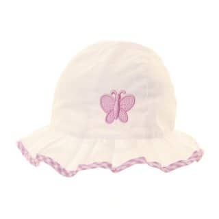 B89 - Babies gingham trim sun hat