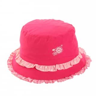 C131 - GILRS BUSH HAT WITH PINK FRILL TRIMS