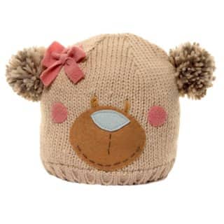 C139 - GIRL'S KNITTED BEAR SKI HAT