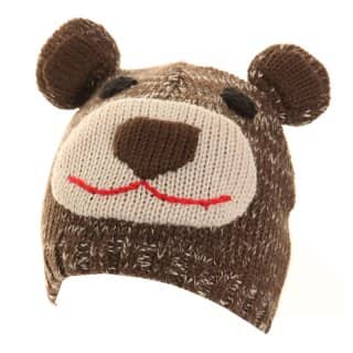 C340 - Childs owl and bear ski hat Wholesale childs bear ski hat developed from acrylic