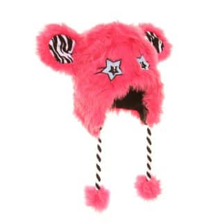 C422 - Girls fur novelty hats Bulk pink girls fur novelty hats