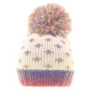 C533-Girls spotty knitted with large pom pom Bulk girls spotty knitted with large pom pom