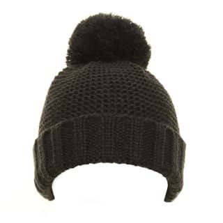 C553-Boys plain chunky knit bobble hat Boys plain navy chunky knit bobble hat from wholesale hat supplier SSP Hats