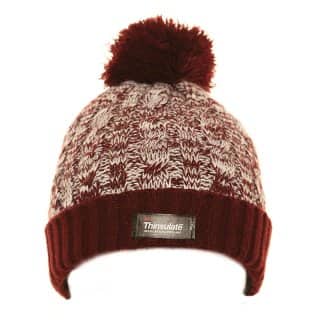 C555-Kids Thinsulate chunky knit bobble hat Wholesale kids Thinsulate chunky knit bobble hat in red