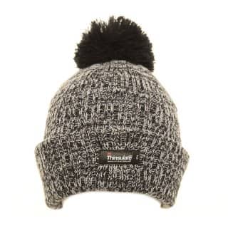 C557-Girls Thinsulate marl effect bobble hat Bulk thinsulate bobble hat for girls with grey marl effect