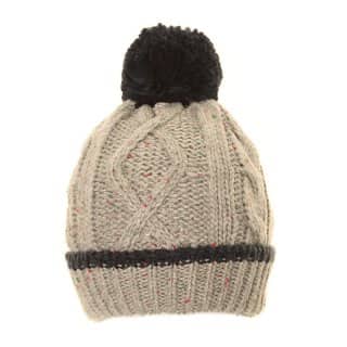 C561-Boys speckle knitted bobble hat Wholesale knitted bobble hat with grey speckle design for boys