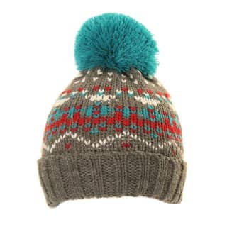 C562-Boys pattern bobble hat Boys pattern bobble hat with patterned design in grey from wholesale hat supplier SSP Hats