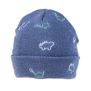 Wholesale boys dinosaur print ski hat in light blue
