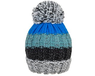 C699- BOYS PATTERN KNITTED BOBBLE HAT WITH FLECCE LINING