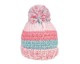 C702- GIRLS KNITTED BOBBLE HAT WITH FLEECE LINING