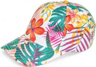 C718- GIRLS FLOWER PRINT BASEBALL CAP