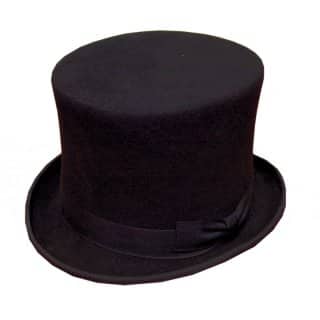 Wholesale black felt top hat in 58cm