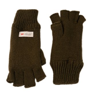 GA31/O-Olive thinsulate fingerless gloves