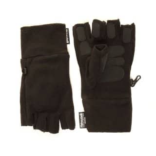 GA6-Black thinsulate fleece fingerless gloves/gripper Wholesale black thinsulate fleece fingerless gripper gloves