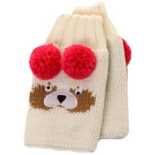 GC172-Girls fingerless bear gloves