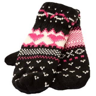 GC25 - GIRL'S KNITTED HEART MITTENS