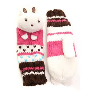 GC30 - GIRLS KNITTED 'BUNNY' MITTENS