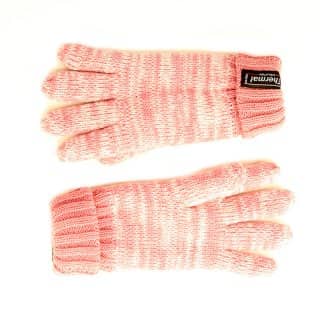 GC337-Kids knitted thinsulate marl effect gloves Wholesale kids knitted thinsulate marl effect gloves in pink