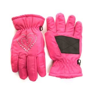 GC37-Girls studded gem ski gloves