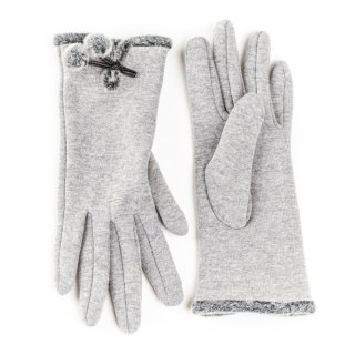 GL1230-Ladies gloves with pom pom trim