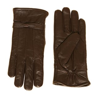 GL1311- PK OF 6 LADIES BROWN LEATHER SHEEP GLOVES