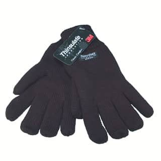 Wholesale thinsulate branded black knitted gloves