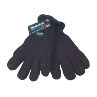 GM12/B - RIBBED CHUNKY ACRYLIC THINSULATE GLOVES