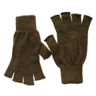 GM4/O-Olive fingerless knitted gloves Wholesale olive fingerless knitted gloves for men