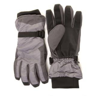 GM55 - MEN'S HIGH QUALITY GREY SKI GLOVES W/ WATERPROOF LINER