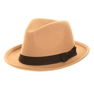 H119-Adults unisex felt trilby with black band Wholesale adults brown unisex trilby with black band developed from wool felt