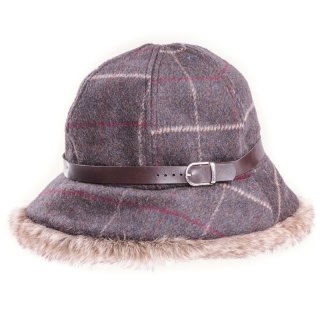 Wholesale ladies grey check bush hat