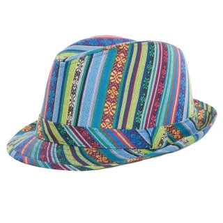 Wholesale adults unisex blue aztec design trilby