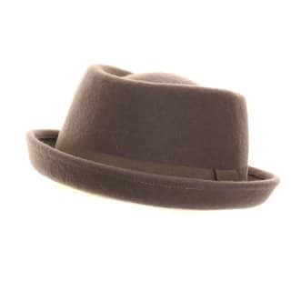 H36-Unisex felt pork pie hat Wholesale unisex wool felt pork pie hat in grey