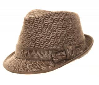 H38 - LADIES HERRINGBONE TWEED TRILBY