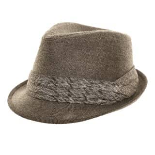 H97-Grey Herringbone trilby Wholesale grey herringbone trilby