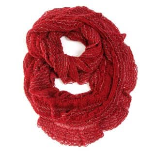Wholesale red lace knitted lightweight scarf
