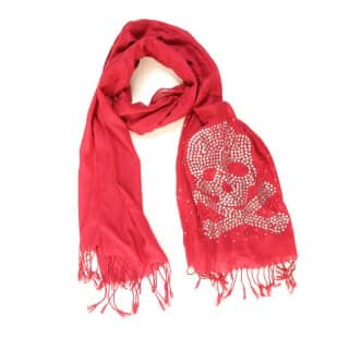 Wholesale red ruby cross bones lightweight scarf