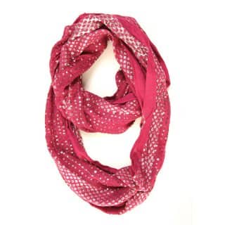 Wholesale ladies poppy and glitzy red infinity lightweight scarf