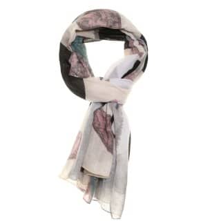 Wholesale abstract navy print lightweight scarf