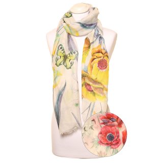 LS186 -PK12 LADIES LIGHT WEIGHT FLOWER PRINT SCARF LS186 -PK12 LADIES LIGHT WEIGHT FLOWER PRINT SCARF